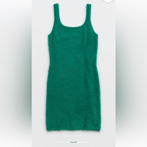 Fuzzy Green Aerie Lounge Dress - Picture 3 of 3